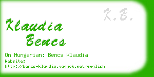 klaudia bencs business card